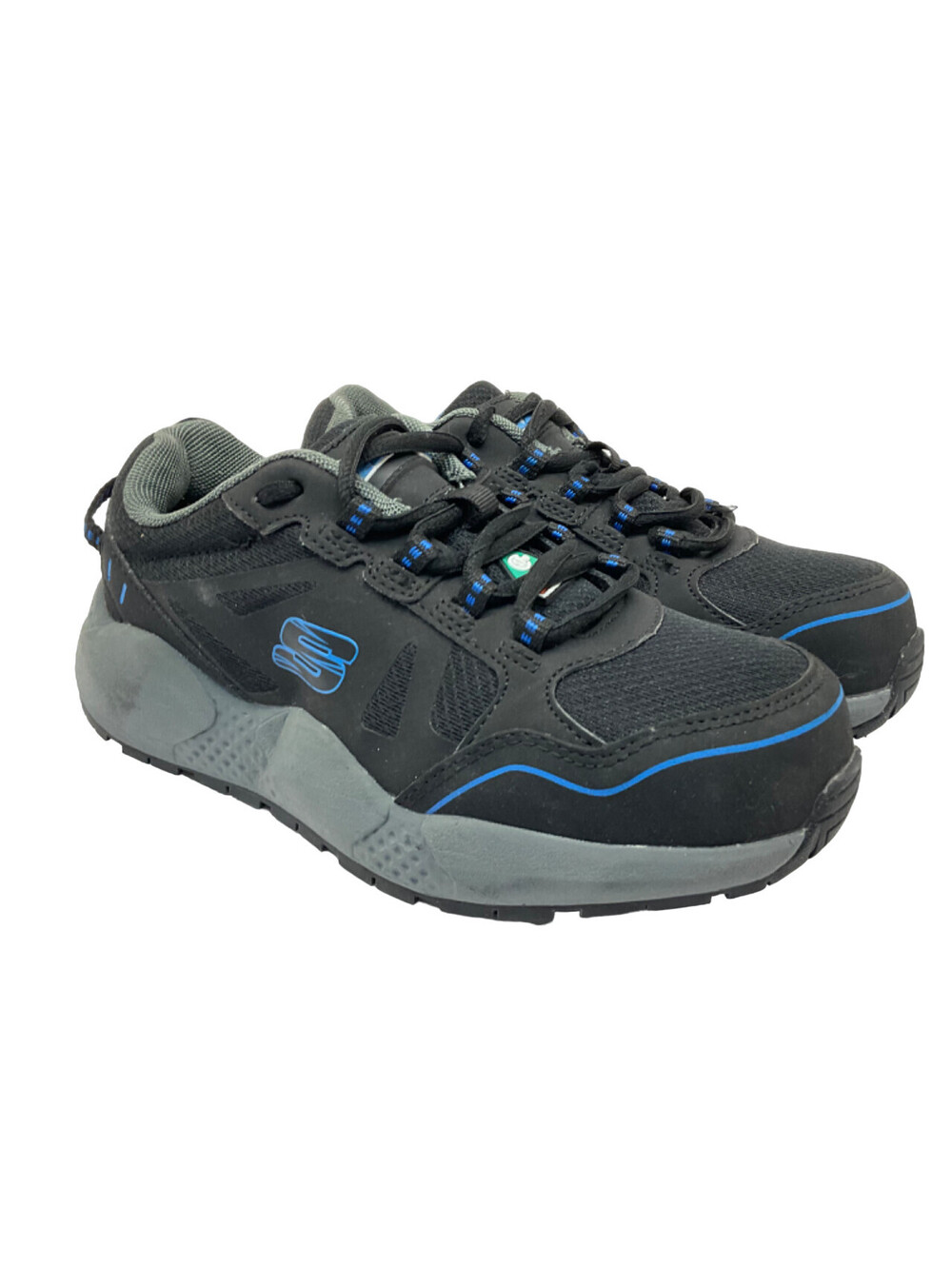 Skechers Women's Steel Toe Steel Plate Work Shoes 99993551 Black/Blue Size 5M